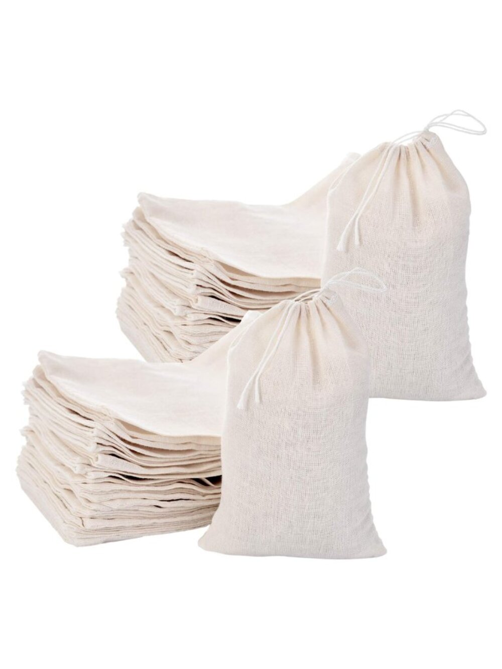 200 Pack Cotton Muslin Drawstring Bags 4x6 Inch Wedding Favor Bags